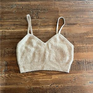 tan soft crop top